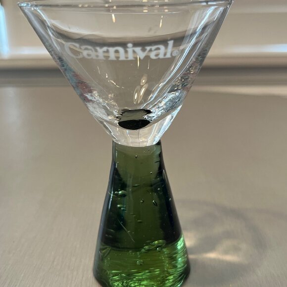5 Carnival Cruise Line Souvenir Shot Glasses Clear Blue Green Turquoise - Picture 10 of 13